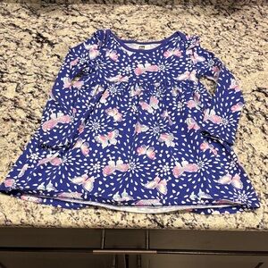 Tea Collection Blue Floral Long Sleeve Tee